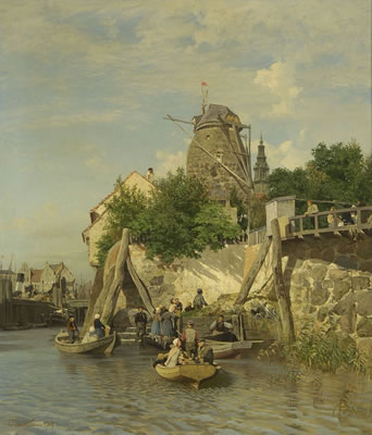 An der Bootsanlegestelle einer holländischer Stadt