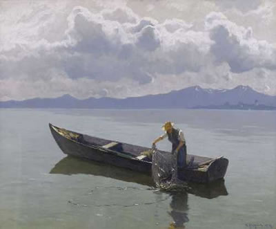 Chiemseefischer by Albert Stagura - Auction record, sale price, and art valuation. Compare with similar artists and explore comparable artworks.