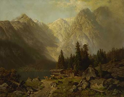 Hirte mit Herde am Ufer eines Gebirgssees by Wilhelm Theodor Nocken - Auction record, sale price, and art valuation. Compare with similar artists and explore comparable artworks.