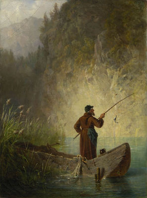Angelnder Mönch