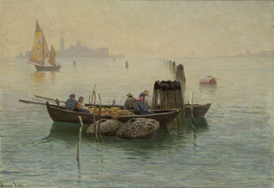 "Ein Morgen in der Lagune von Venedig".