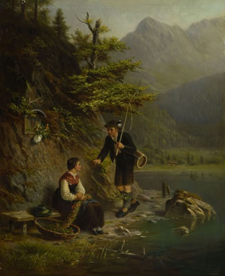 Begegnung am Seeufer