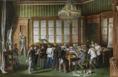 Im Büro des Fürsten Schwarzenberg im Palazzo del Governo in Mailand