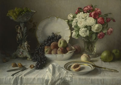 Stillleben mit Blumen und Früchten