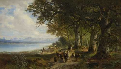 Herde unter Eichen am Starnberger See
