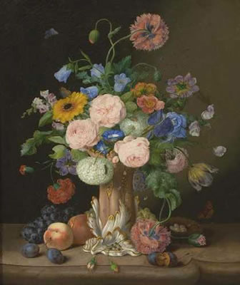 Großes Stillleben mit Blumen in Porzellanvase by Johann Georg Seitz - Auction record, sale price, and art valuation. Compare with similar artists and explore comparable artworks.
