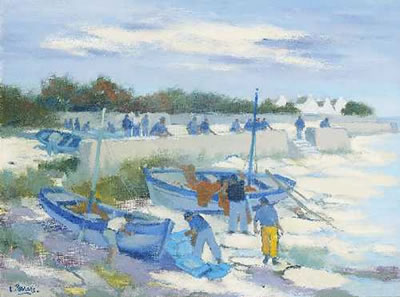 Arbeitende Fischer am Strand by Louis Parrens - Auction record, sale price, and art valuation. Compare with similar artists and explore comparable artworks.
