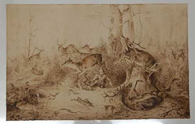 Dramatische Hirschjagd by August Schleich - Auction record, sale price, and art valuation. Compare with similar artists and explore comparable artworks.