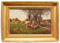 Ländliche Szene mit Hirtin und Kühen by Lorenz Scharl - Auction record, sale price, and art valuation. Compare with similar artists and explore comparable artworks.