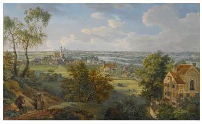 Sample artwork by Heinrich Adam (1787 - 1862), known for etching, watercolor and oil painting of town vews, mountain scenes - View similar artists and auction records