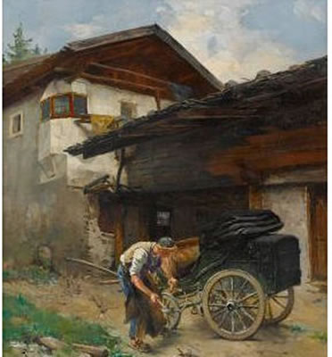 Ein Wagenbauer bei der Arbeit.