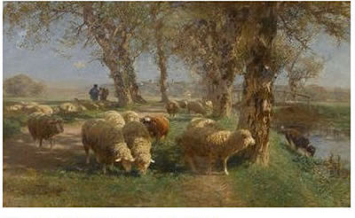 Sample artwork by Johann Heinrich Von Zugel (1850 - 1941), known for landscape and animal painting, teaching - View similar artists and auction records