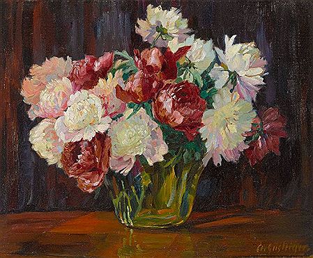 Blumenstillleben mit Pfingstrosen