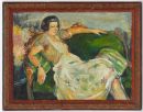 Sitzende Frau