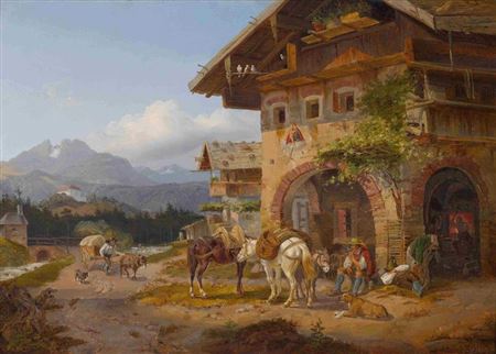 Vor der Dorfschmiede by Joseph Heinrich Ludwig Marr - Auction record, sale price, and art valuation. Compare with similar artists and explore comparable artworks.