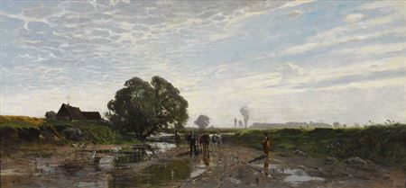 Dorfstraße nach dem Regen by Richard Von Poschinger - Auction record, sale price, and art valuation. Compare with similar artists and explore comparable artworks.