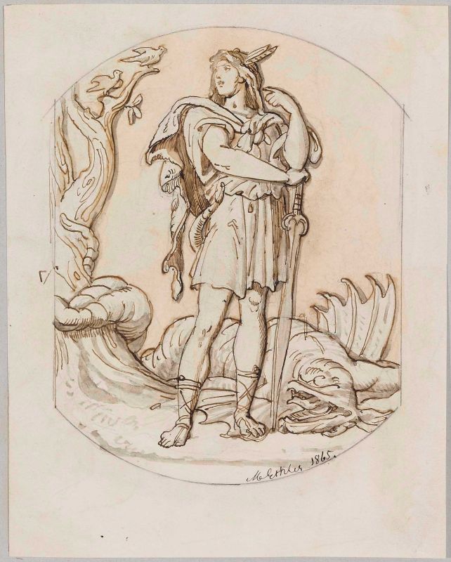 Siegfried der Drachentöter by Michael Echter - Auction record, sale price, and art valuation. Compare with similar artists and explore comparable artworks.