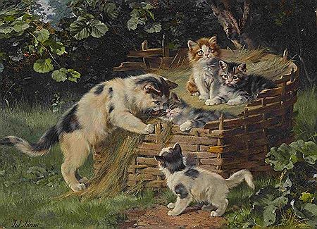 Katzenmutter mit ihren vier Jungen by Julius Adam II - Auction record, sale price, and art valuation. Compare with similar artists and explore comparable artworks.