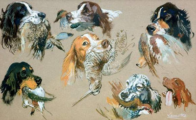 "Etude de têtes de setter au rapport de bécasses, canards et perdreau rouge" by Gabriel Lamotte - Auction record, sale price, and art valuation. Compare with similar artists and explore comparable artworks.