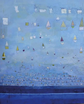 La plage bleue.