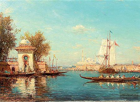 Vue de Sainte Sophie, Istanbul by Alfredo Caldini - Auction record, sale price, and art valuation. Compare with similar artists and explore comparable artworks.