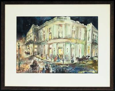 Sample artwork by Wiley Churchill (1900 - 1987), known for city genre, illustrations - View similar artists and auction records