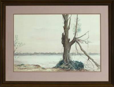Mississippi River Landscape by Wiley Churchill - Auction record, sale price, and art valuation. Compare with similar artists and explore comparable artworks.
