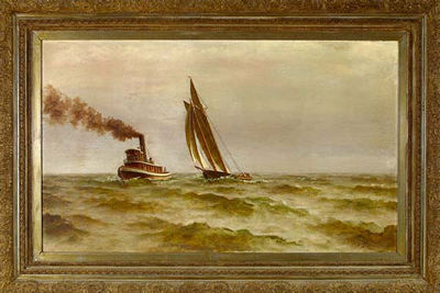 Tugboat and Sailboat on Lake Ponchartrain by August Norieri - Auction record, sale price, and art valuation. Compare with similar artists and explore comparable artworks.