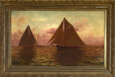 Sailboats at Dusk