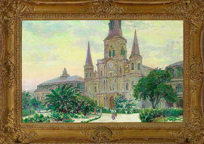 Jackson Square, Showing St. Louis Cathedral and Cabildo, New Orleans