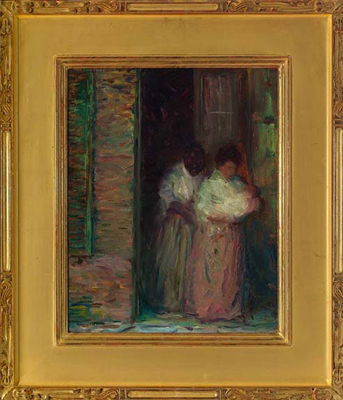 French Quarter Doorway with Figures