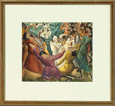 Sample artwork by Conrad Albrizio (1894 - 1973), known for modernist genre-figure murals, regionalism, american culture - View similar artists and auction records