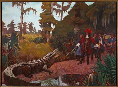 Bienville and His Company on the Indian Portage Connecting Bayou St. John with the Mississippi River