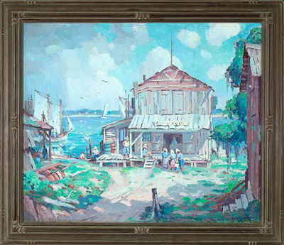 Sample artwork by Clarence Millet (1897 - 1959), known for regional scene-plantations, genre and marine painting, etching - View similar artists and auction records