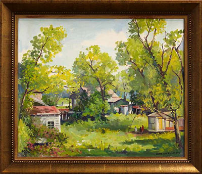 Summer Day in Shanty Town by Clarence Millet - Auction record, sale price, and art valuation. Compare with similar artists and explore comparable artworks.