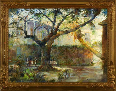 "Early Evening Dinner Party at The Patio Royal, French Quarter, New Orleans"