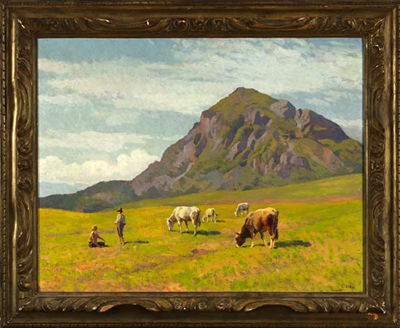 Mountain Landscape with Oxen