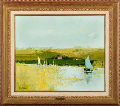 Barques a Voile Bleu by Jean Peltier - Auction record, sale price, and art valuation. Compare with similar artists and explore comparable artworks.