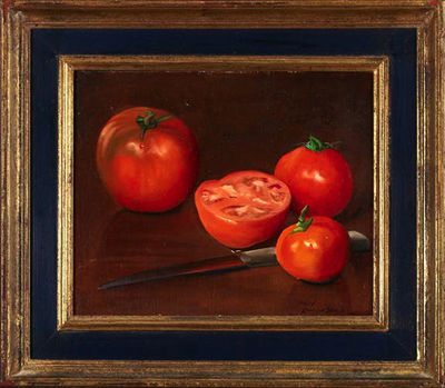 Still Life with Tomatoes by Paul Longenecker - Auction record, sale price, and art valuation. Compare with similar artists and explore comparable artworks.