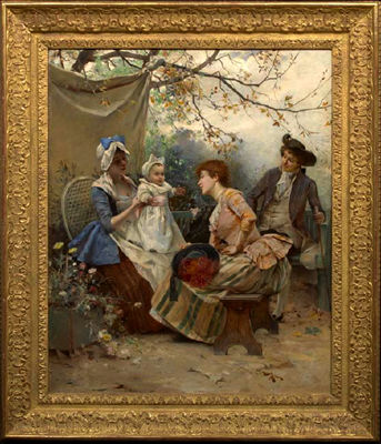 The Proud Parents by Émile Auguste Pinchart - Auction record, sale price, and art valuation. Compare with similar artists and explore comparable artworks.
