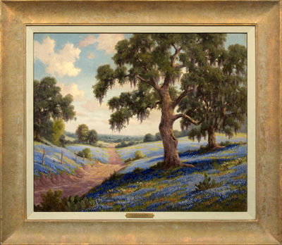 Bluebonnets in a Texas Landscape by Dollie Nabinger - Auction record, sale price, and art valuation. Compare with similar artists and explore comparable artworks.
