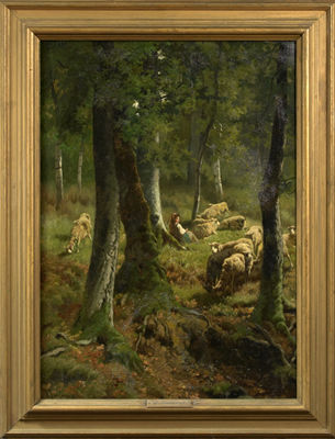 Sheep in a Wooded Landscape
