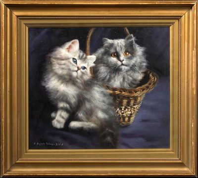 Persian Kittens and Basket
