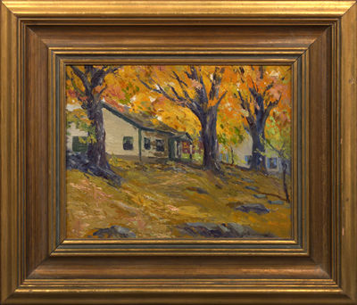 Autumn Landscape with Cabins