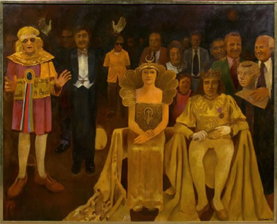 Portrait of George Schmidt: SELF PORTRAIT WITH THE KING AND QUEEN OF CANIVAL