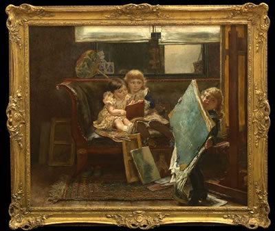 CHILDREN PLAYING IN THE ARTIST'S STUDIO