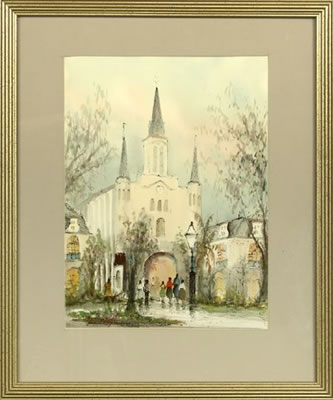 Lively View of the St. Louis Cathedral, French Quarter, New Orleans