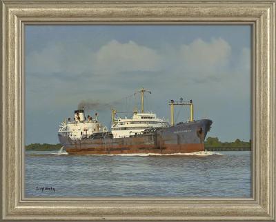 "Liberty Ship Perdika Loading in Late Afternoon" and "Esso Huntington" by Joseph Wilhelm - Auction record, sale price, and art valuation. Compare with similar artists and explore comparable artworks.