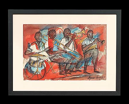 "Jazz Players" by Byron Levy - Auction record, sale price, and art valuation. Compare with similar artists and explore comparable artworks.