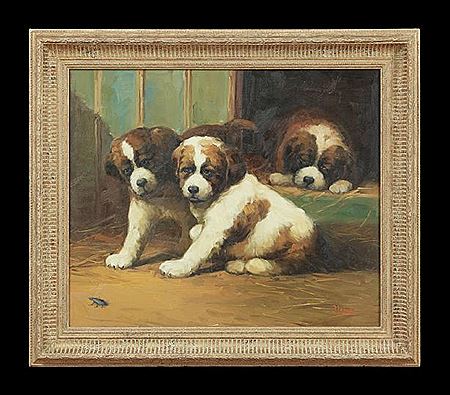 "Three St. Bernard Puppies" by Jean Lefort - Auction record, sale price, and art valuation. Compare with similar artists and explore comparable artworks.